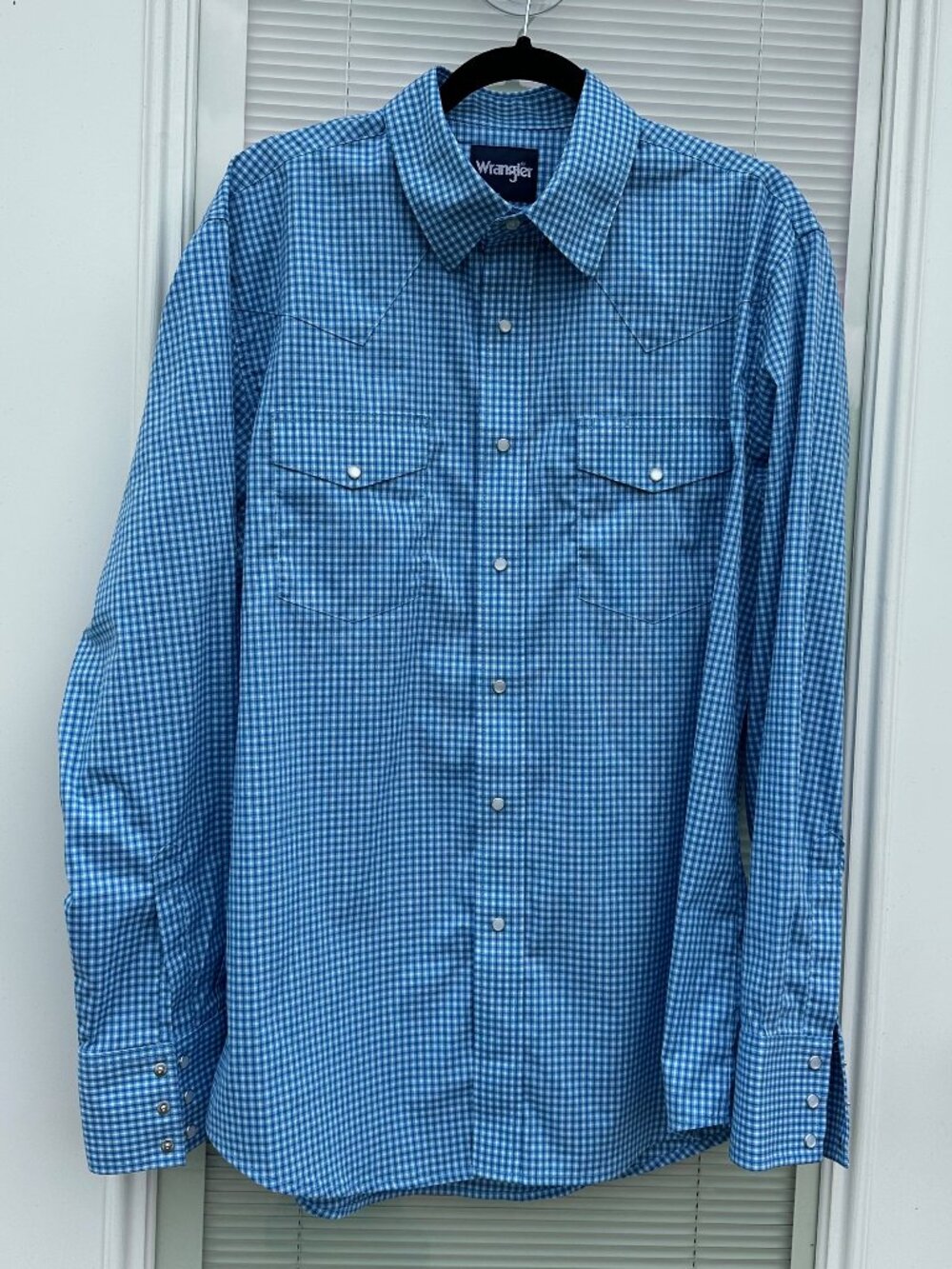 Wrangler Mens Western Plaid Shirt Large